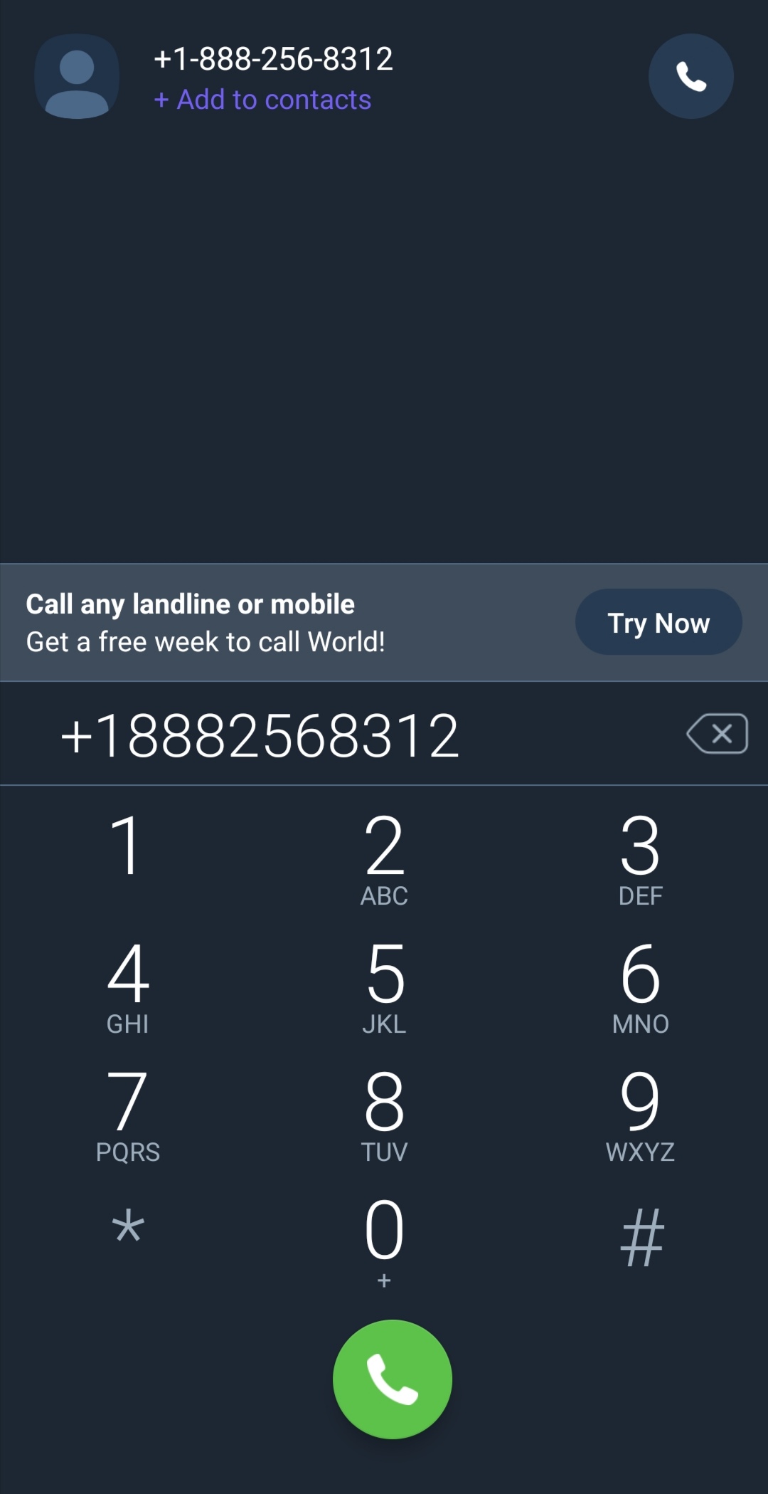 can't call toll free number from mobile